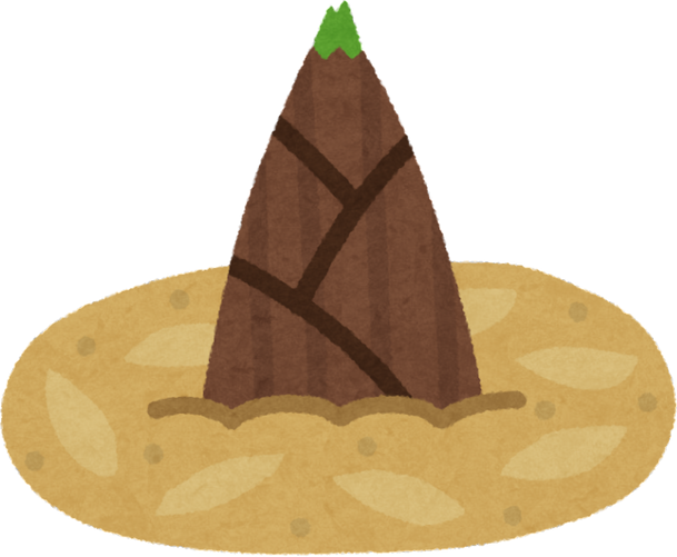 Illustration of Bamboo Shoot Emerging from the Ground