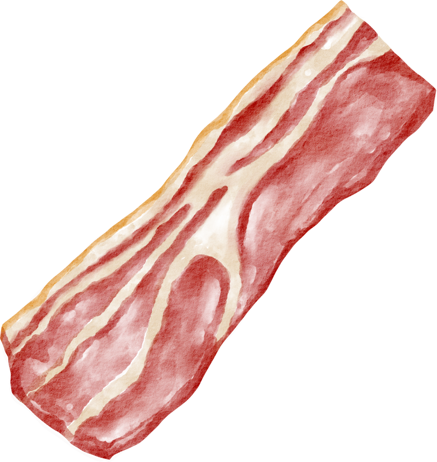 watercolor bacon